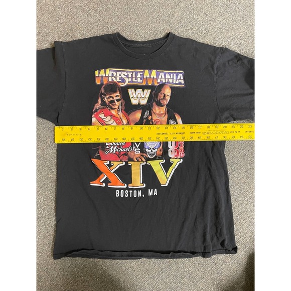 WWE Wrestlemania XIV 14 T-Shirt Shawn Michaels Stone Cold Steve Austin Large WWF - Picture 7 of 7